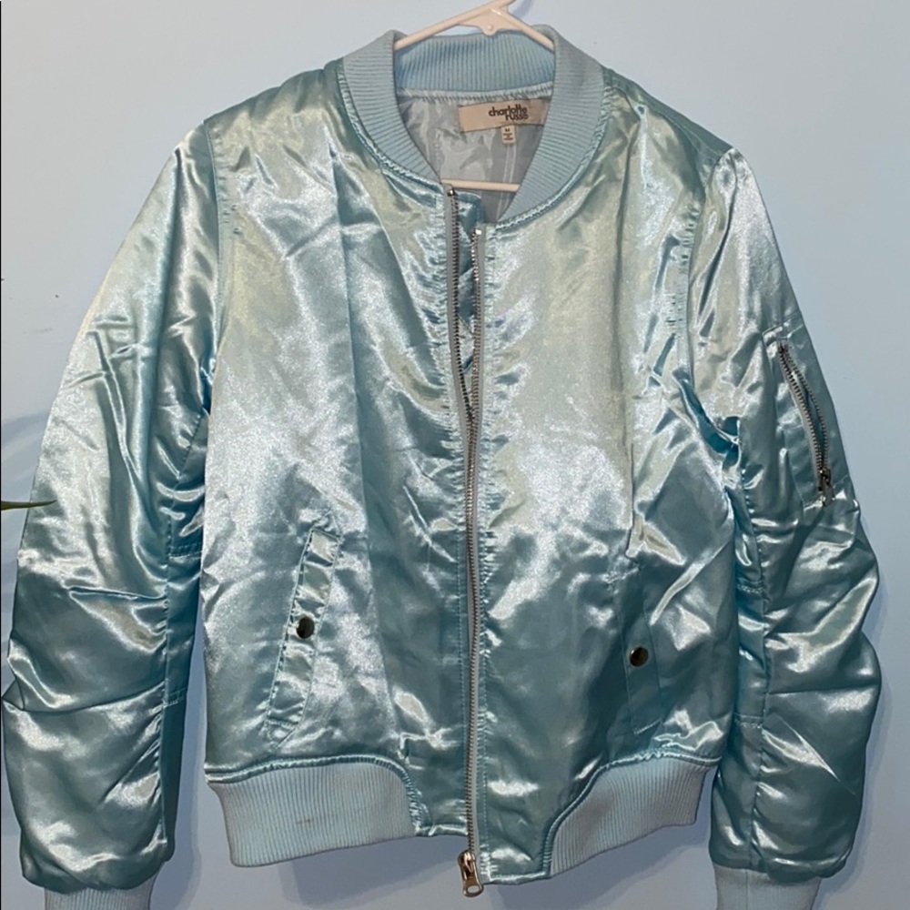 Baby Blue Bomber Jacket M NWOT